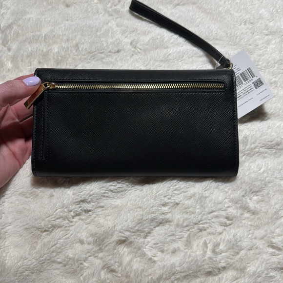 NWT Black and Gold Kate Spade Madison Travel Wallet Wristlet - Picture 9 of 10